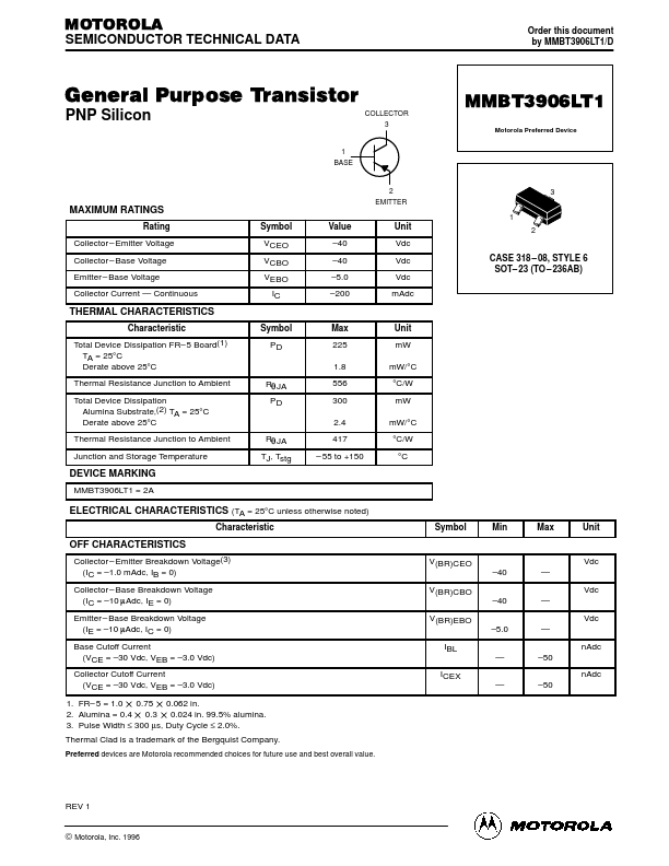 MMBT3906LT1