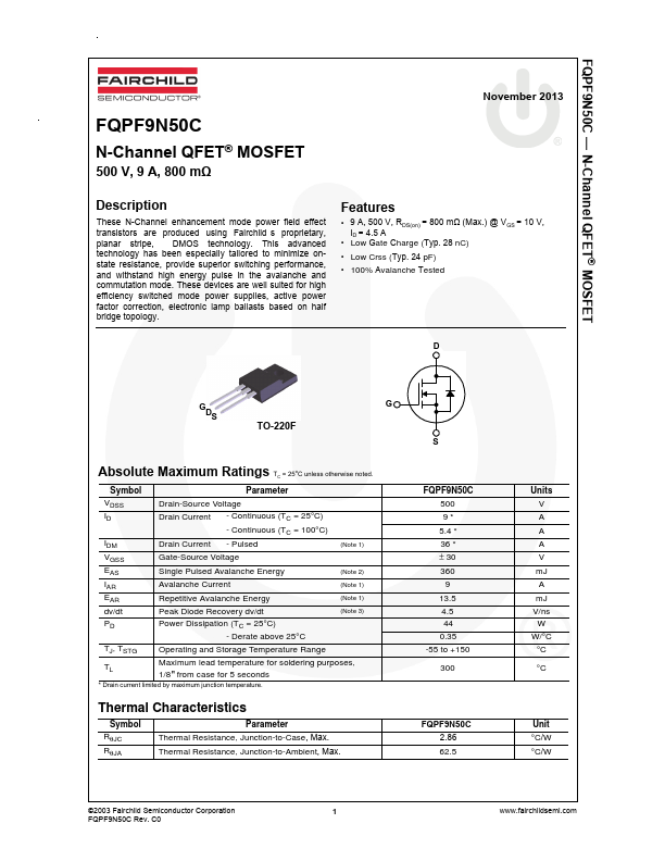 FQPF9N50C