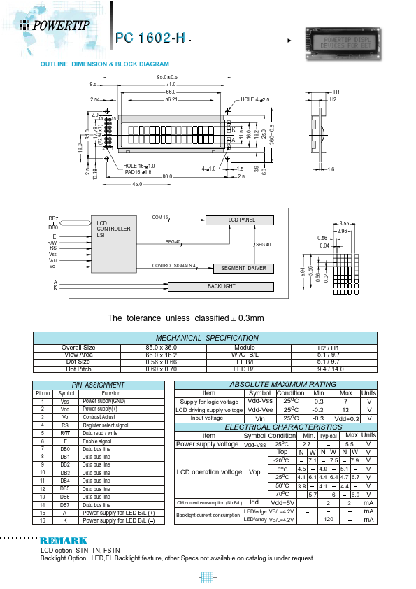 PC1602-H