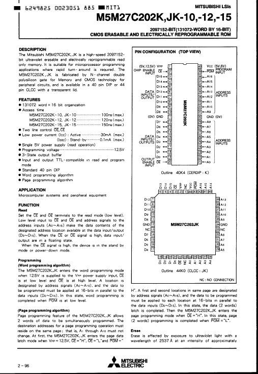 M5M27C202JK-15