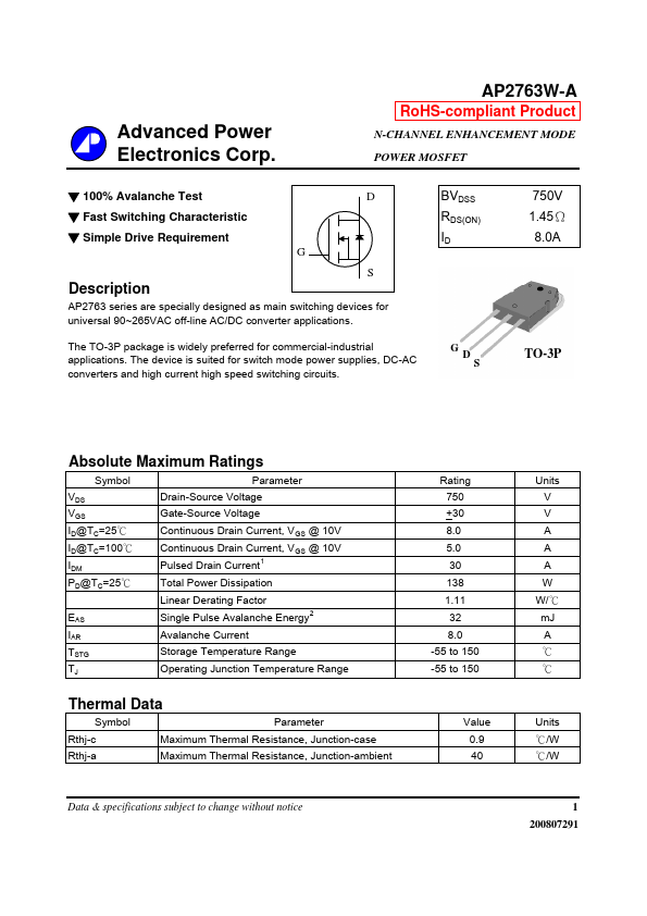 AP2763W-A