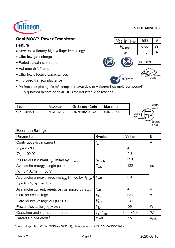 SPD04N50C3