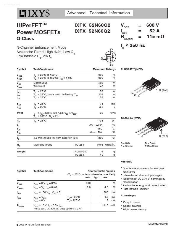 IXFK52N60Q2