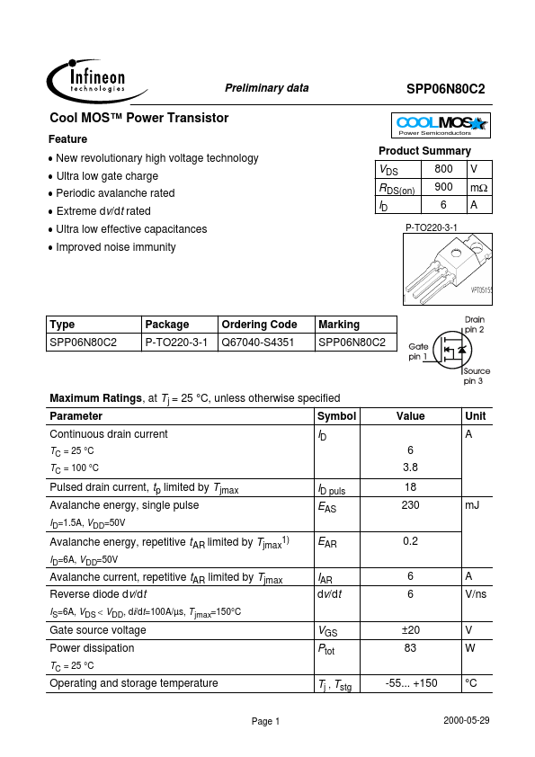 SPP06N80C2