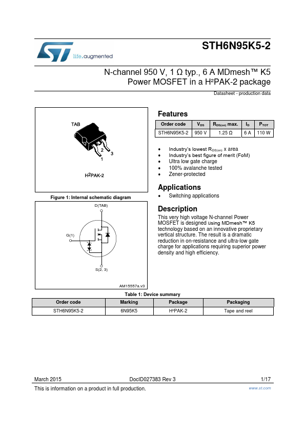 STH6N95K5-2