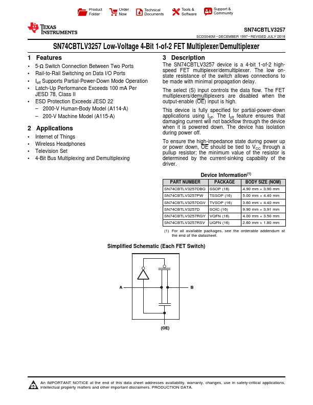 SN74CBTLV3257PW