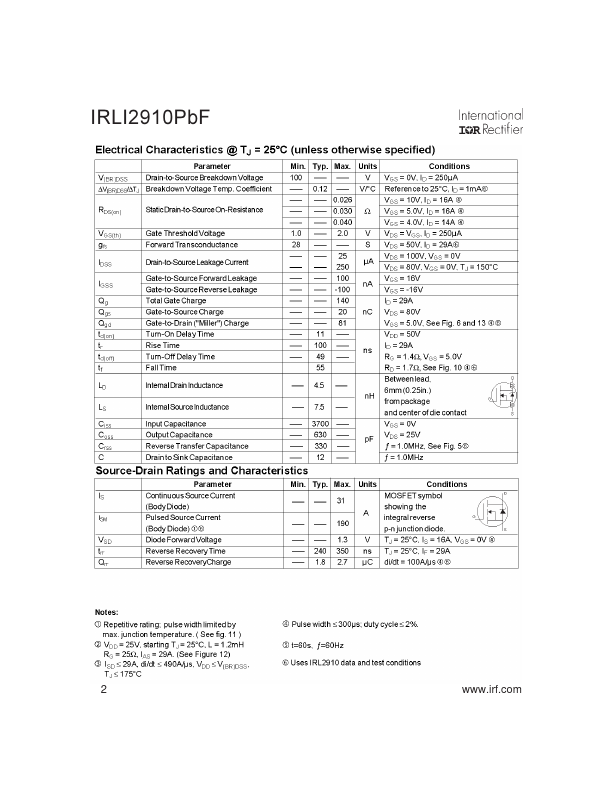 IRLI2910PBF