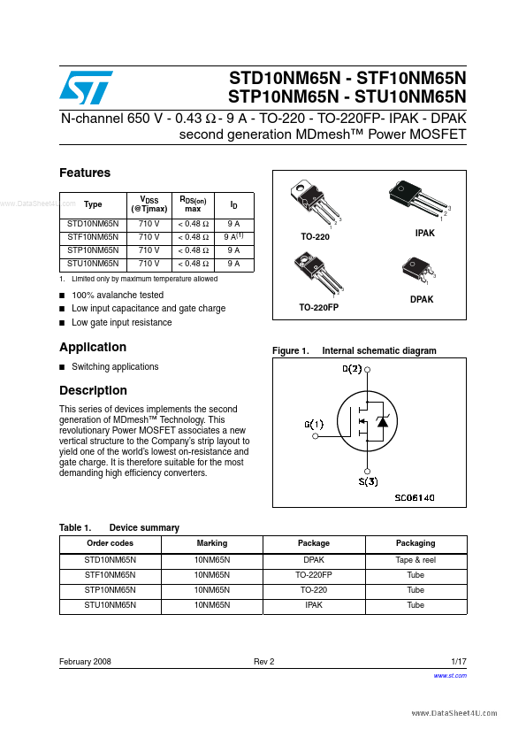 STU10NM65N