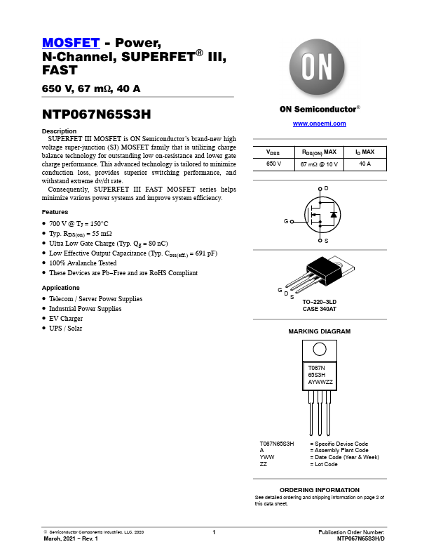 NTP067N65S3H