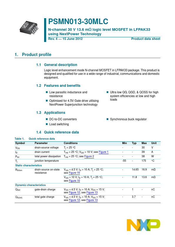 PSMN013-30MLC