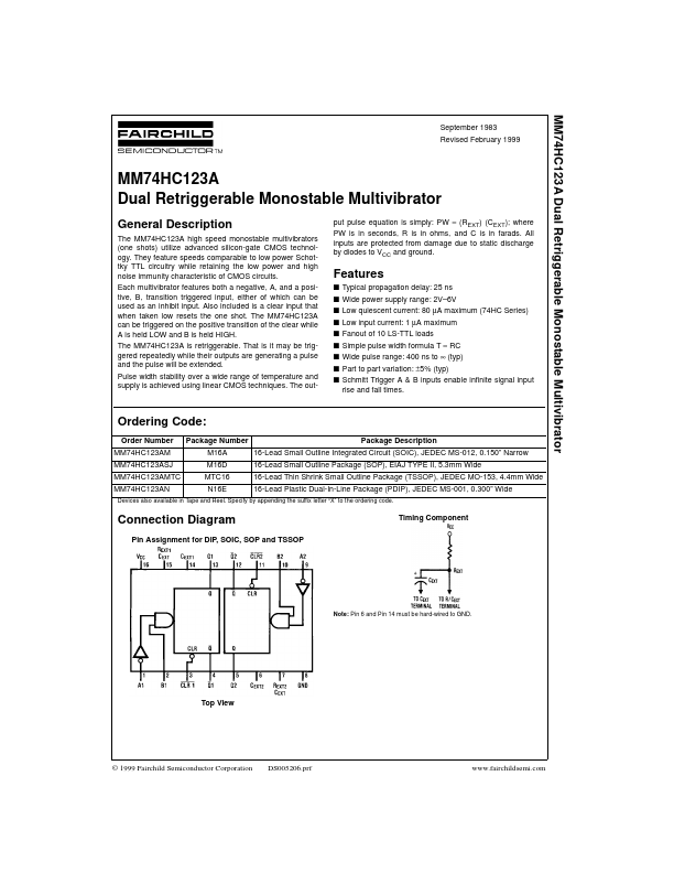 MM74HC123A