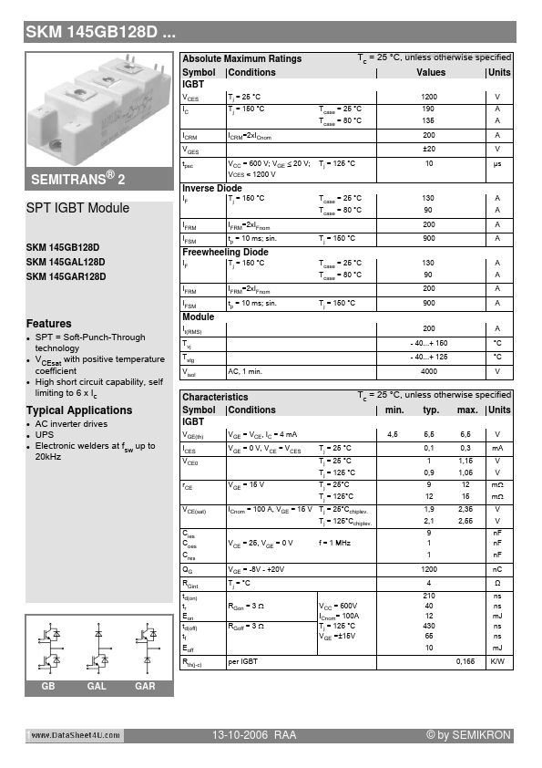 SKM145GB128D