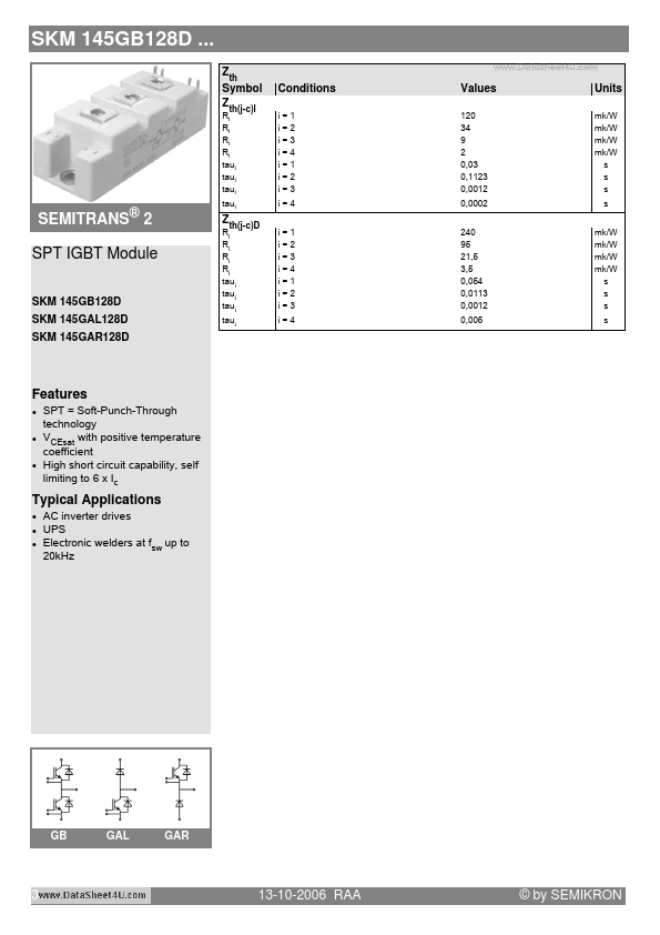 SKM145GB128D