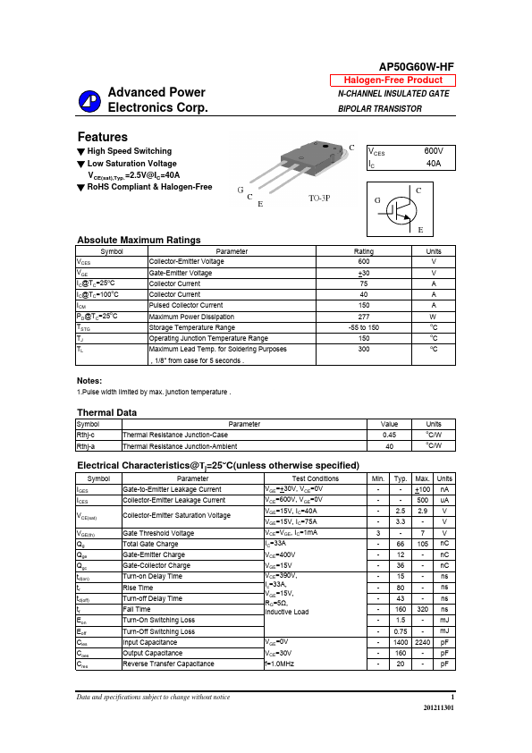 AP50G60W-HF