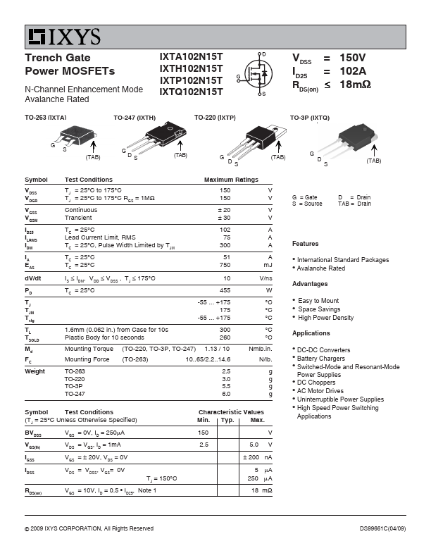 IXTQ102N15T