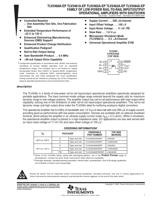 TLV2461A-EP