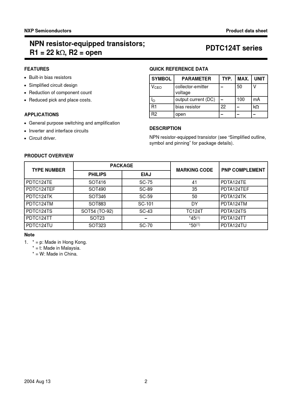 PDTC124TK