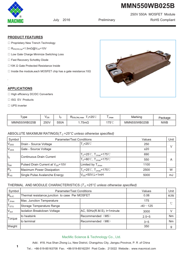 MMN550WB025B