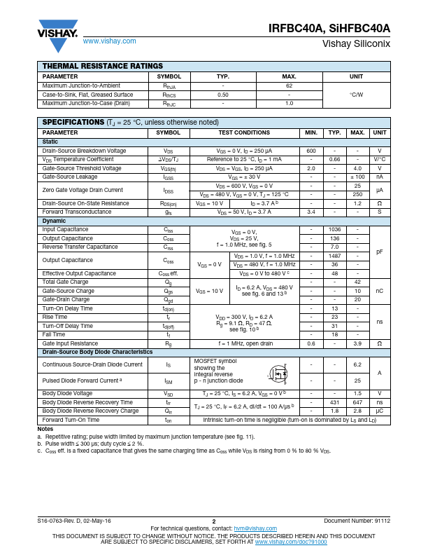 SiHFBC40A