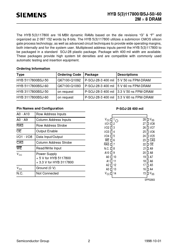 HYB5117800BSJ-60