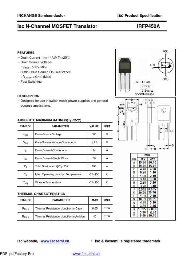 IRFP450A