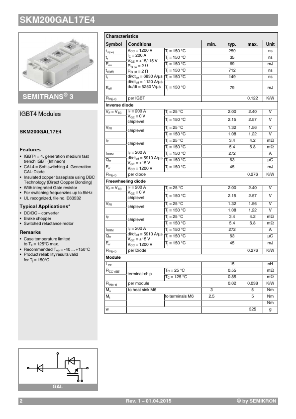 SKM200GAL17E4