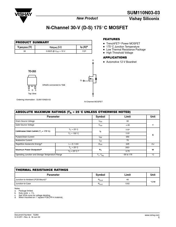 SUM110N03-03