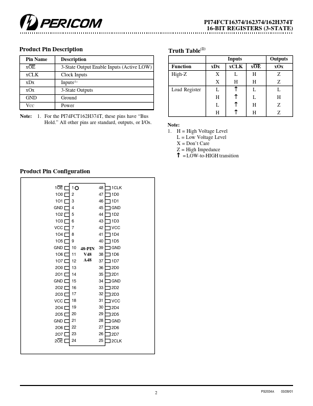 PI74FCT162H374T