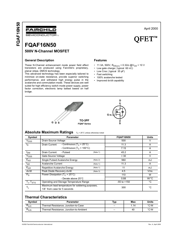 FQAF16N50