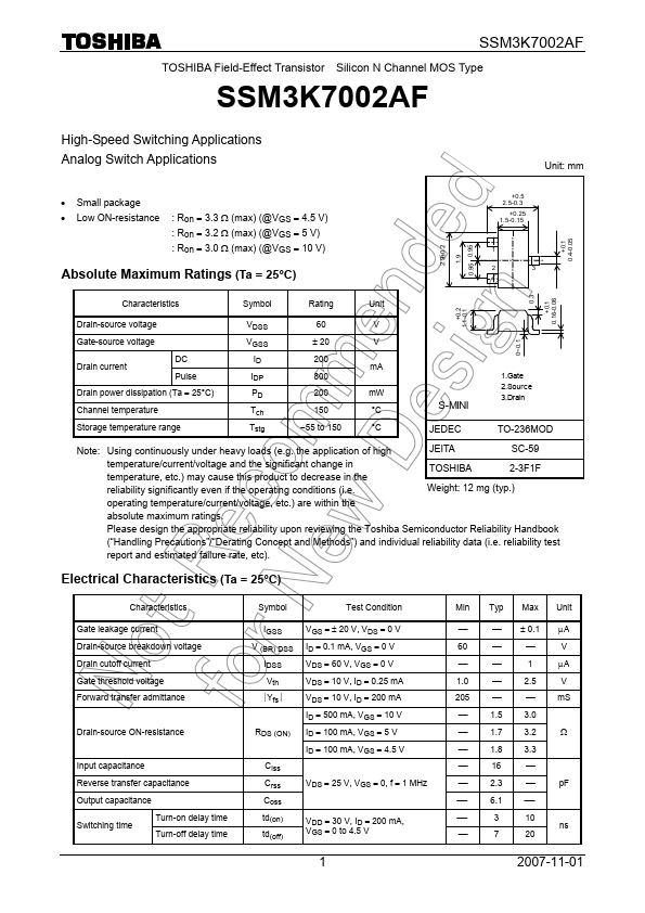 SSM3K7002AF