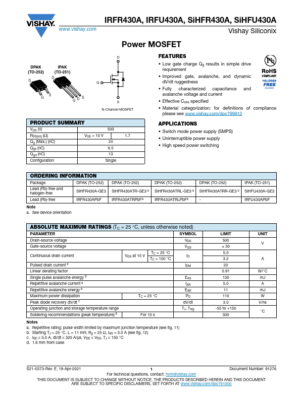 IRFU430A