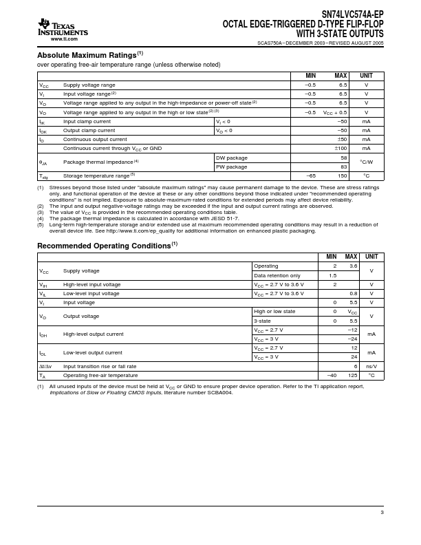 SN74LVC574A-EP