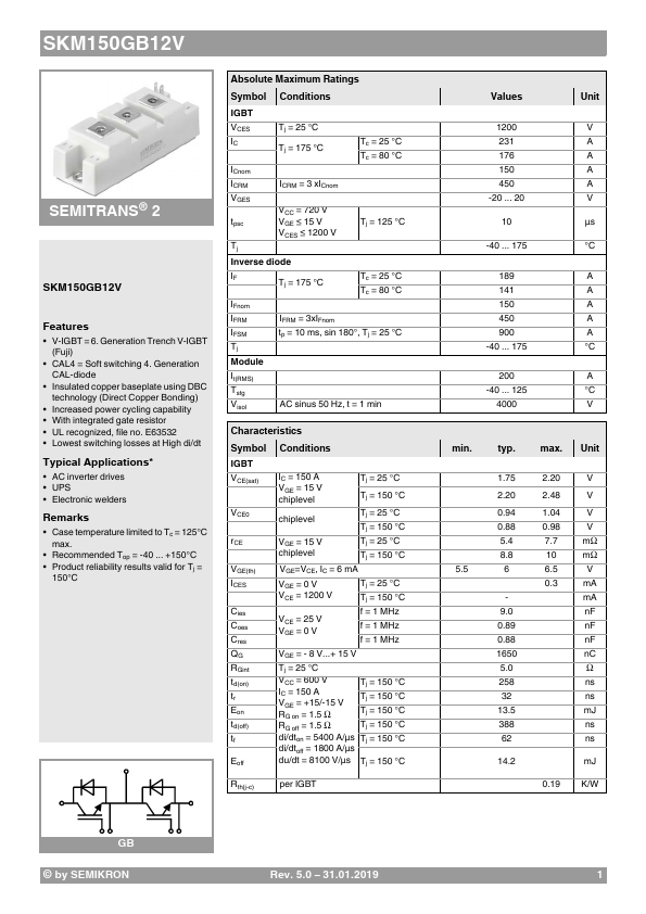 SKM150GB12V