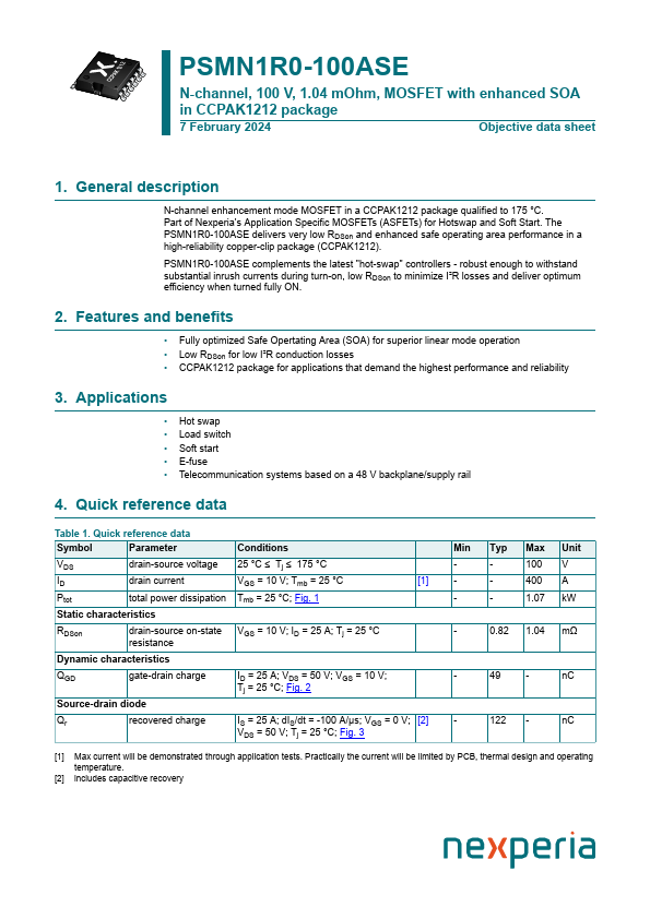 PSMN1R0-100ASE