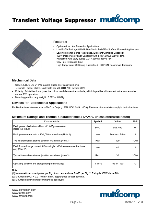 SMAJ6.5CA-13-F