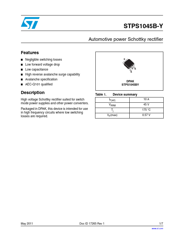 STPS1045B-Y