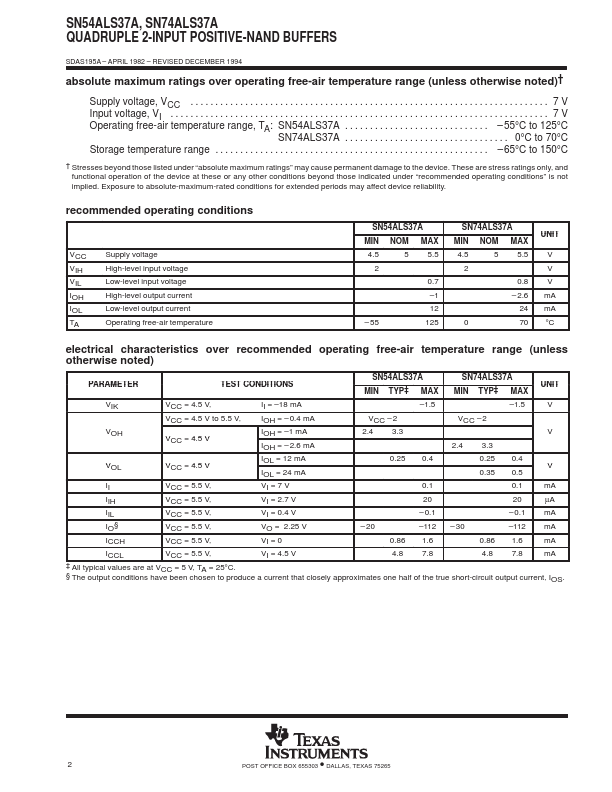 SN54ALS37A