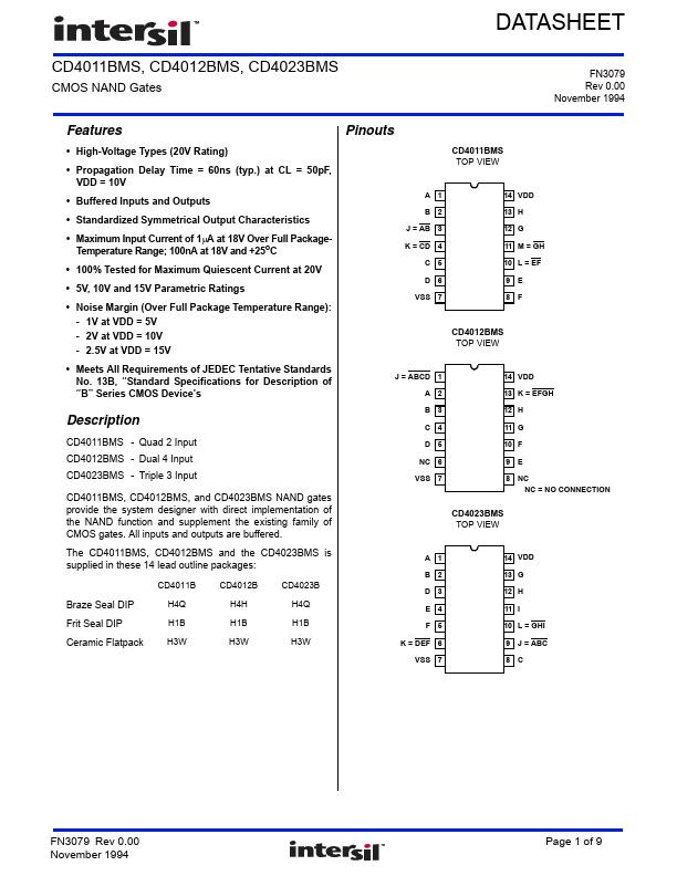 CD4012BMS