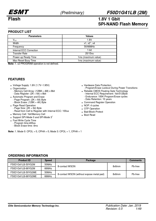 F50D1G41LB-50YG2M