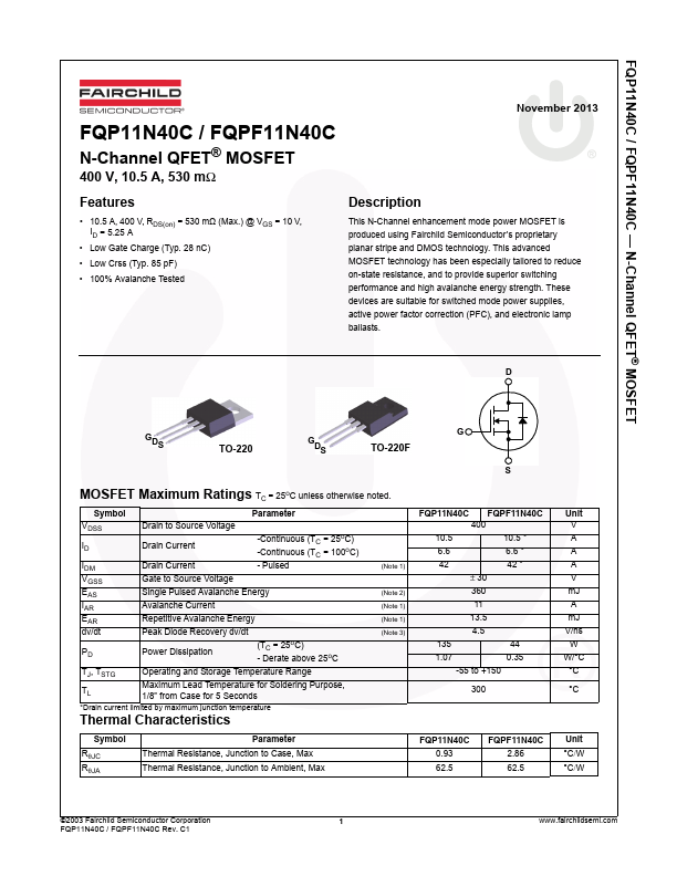 FQPF11N40C