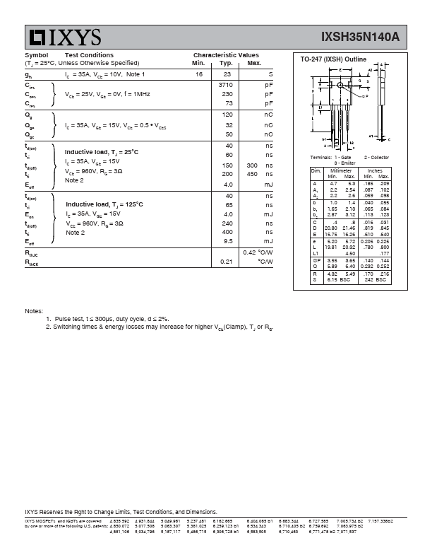 IXSH35N140A