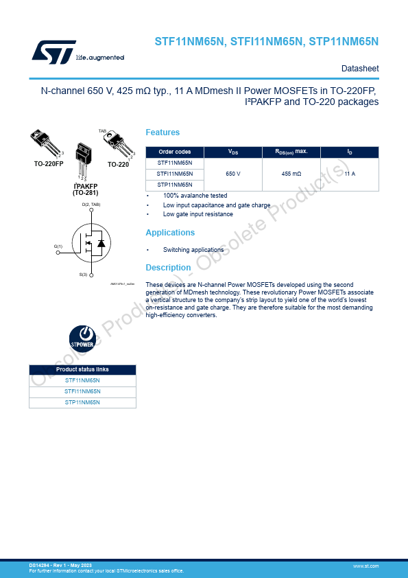 STF11NM65N