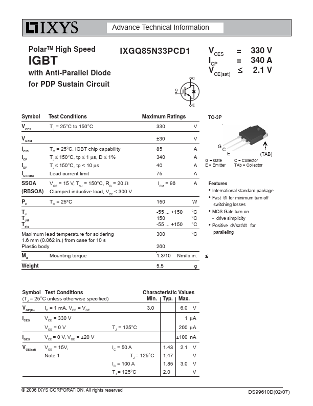 IXGQ85N33PCD1