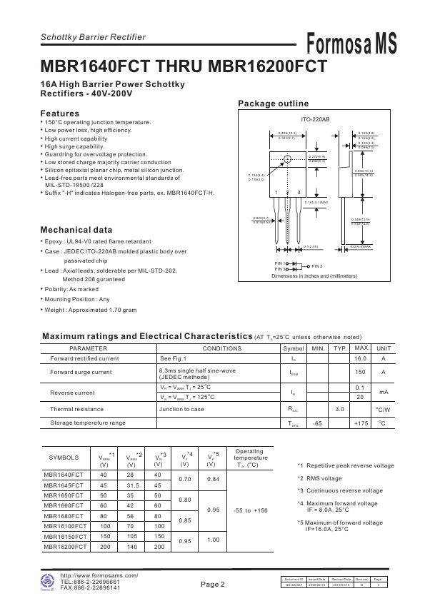 MBR16100FCT