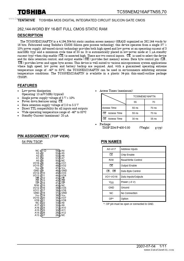 TC55NEM216AFTN55