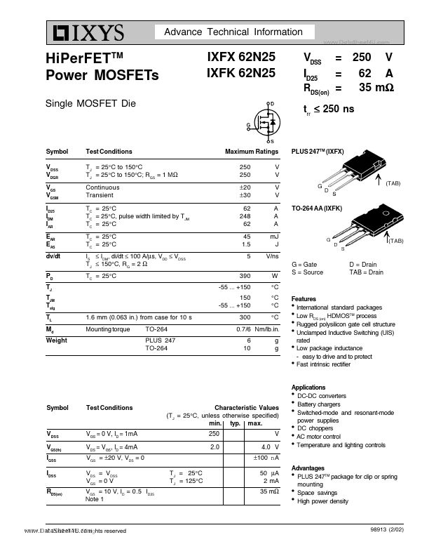 IXFX62N25