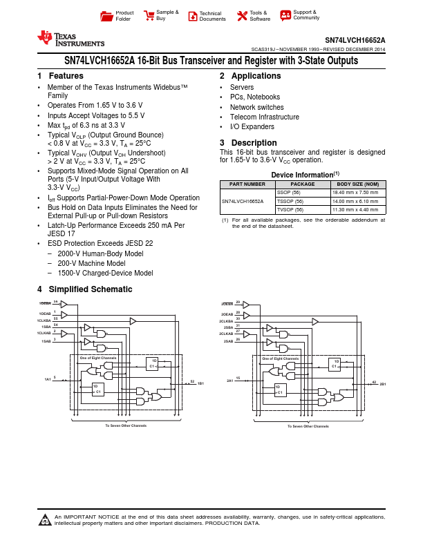 SN74LVCH16652A