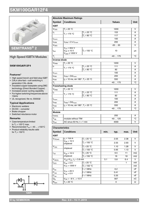 SKM100GAR12F4