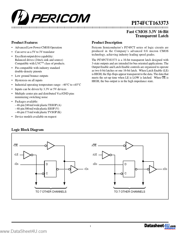 PI74FCT163373