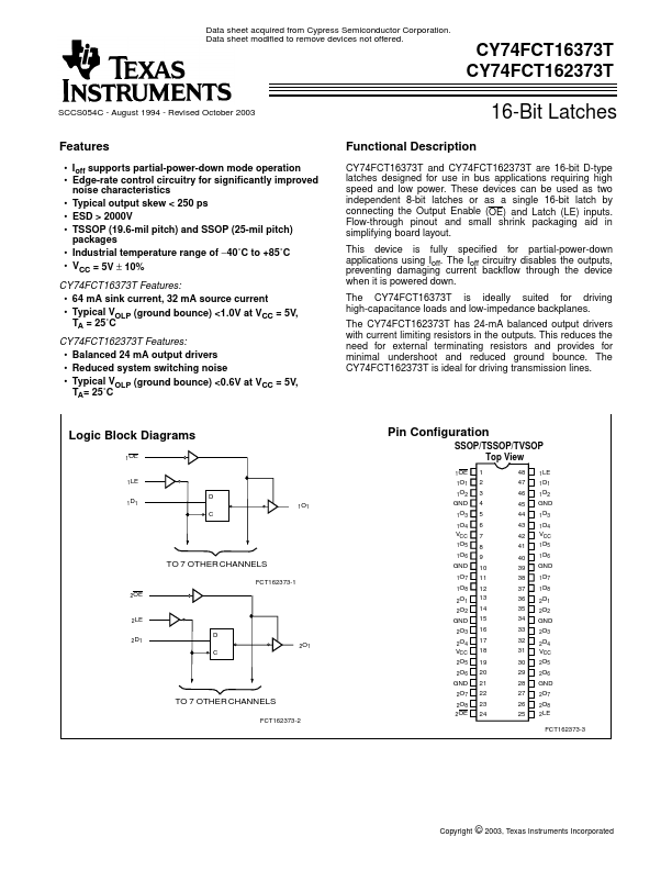 CY74FCT16373T